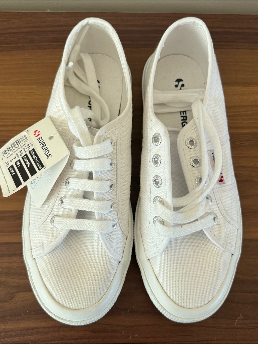 Superga White Canvas Low-Top Sneakers for Women NWT